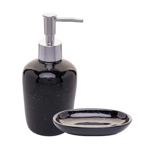 Conjunto 2 Peças para Banheiro de Cerâmica Dots (preto) – Wolff
