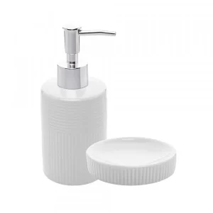 Conjunto 2 peças para banheiro de cerâmica Essência – Wolf (Branco)