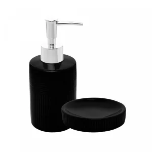 Conjunto 2 peças para banheiro de cerâmica Essência – Wolf (Preto)