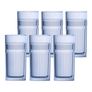 Jogo de 6 copos altos palace em vidro 360 ml (azul luster)